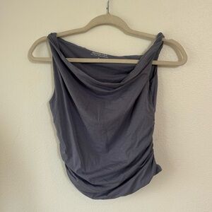 Abercrombie & Fitch Charcoal Drape Blouse
